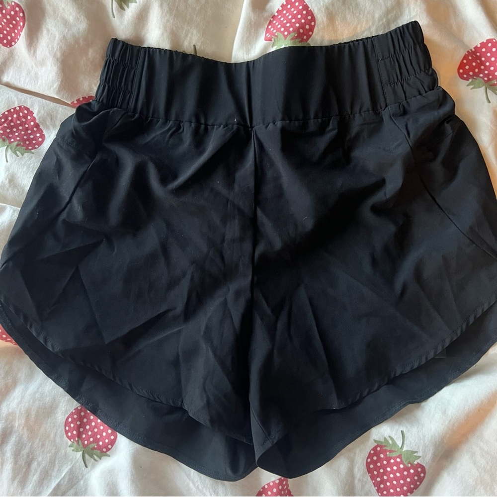 black athletic shorts